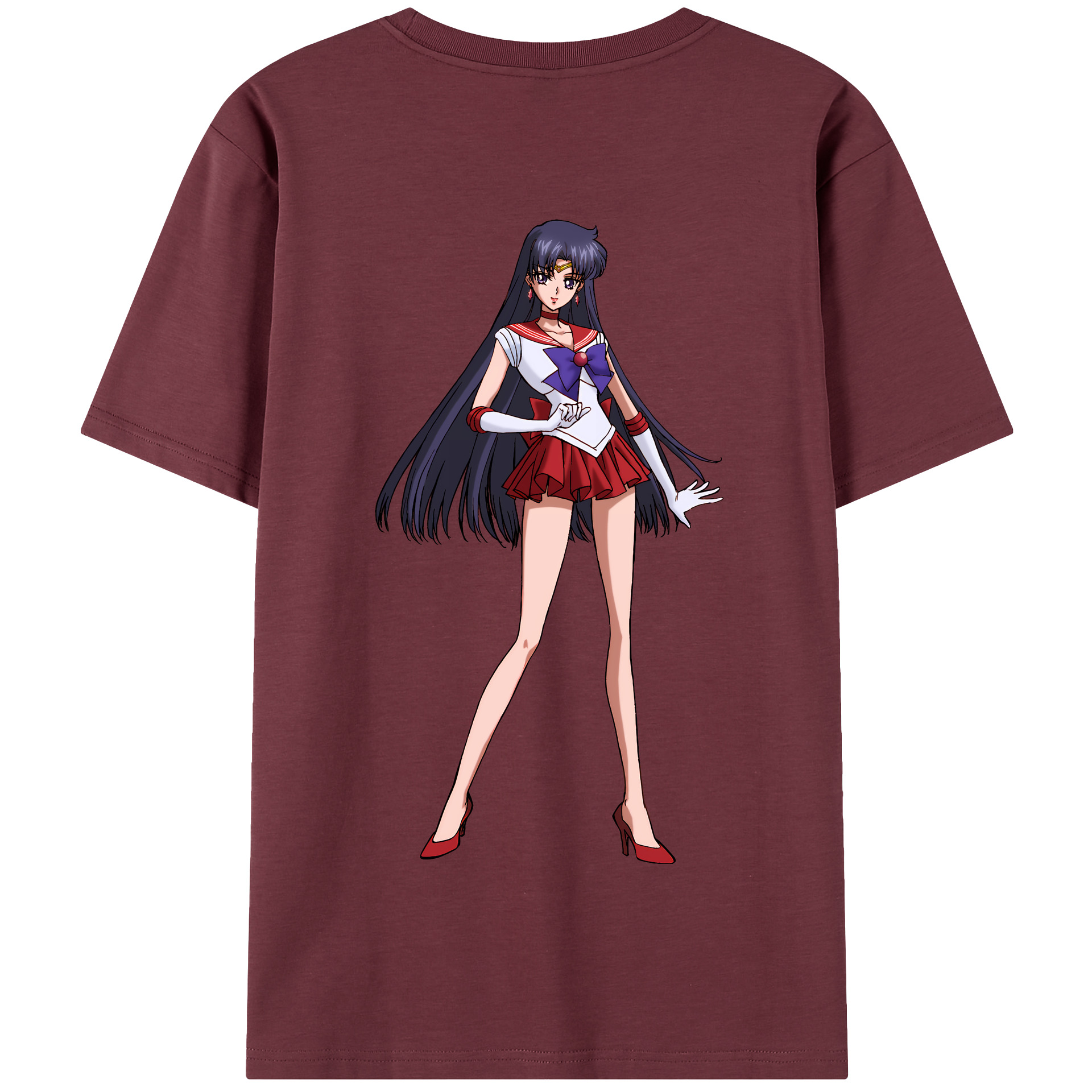 （画像用） 美少女戦士セーラームーン 火野レイ ひの レイ Sailor Moon Hino Rei （セーラーマーズ,Sailor Mars） 綿100％半袖Tシャツ（背面プリント）